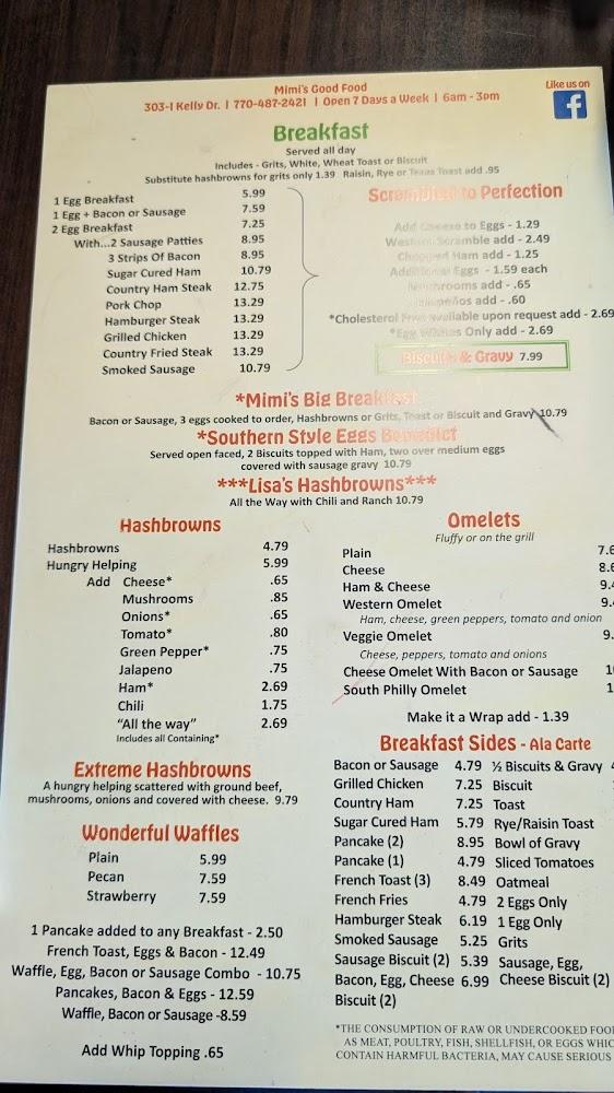 Mimi's Good Food Menu image 1